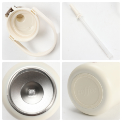 USA New Custom 850ml Large Travel Portable Stainless Steel Thermos Flasks With Handle and Straw