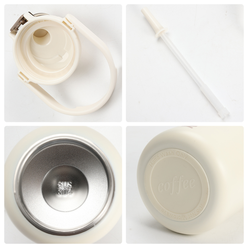 USA New Custom 850ml Large Travel Portable Stainless Steel Thermos Flasks With Handle and Straw