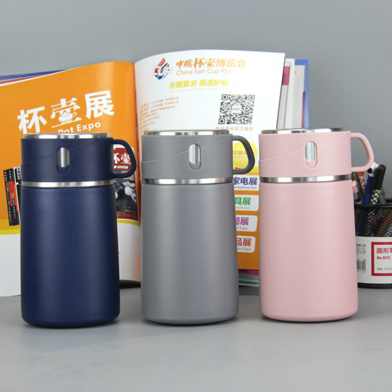 800ml Stainless Steel Food Flask with Insulated Travel Jar Portable Handle School Thermos Logo Design Handgrip Food Warmer Lid