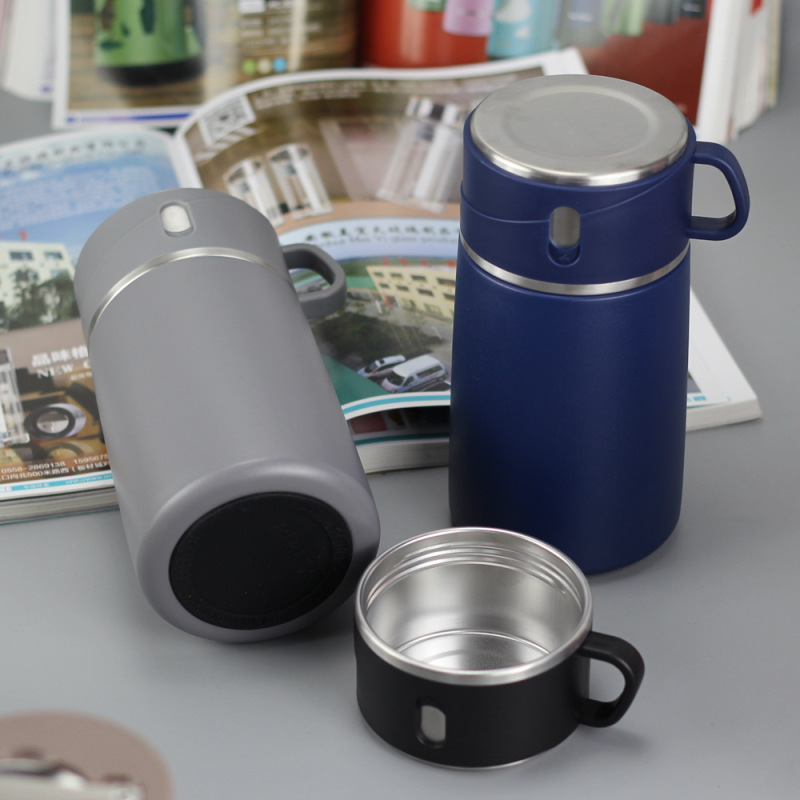 800ml Stainless Steel Food Flask with Insulated Travel Jar Portable Handle School Thermos Logo Design Handgrip Food Warmer Lid