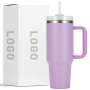 Custom Logo Double Wall Stainless Steel 40oz Car Tumbler With Handle