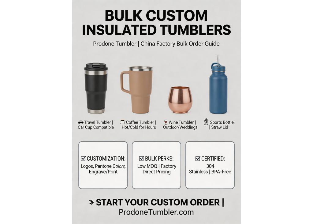 Bulk order custom insulated tumblers from China factory