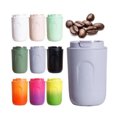 Pink Mini Coffee Cup with Lid for Kids for Water and Milk Portable Double Walled Stainless Steel Coffee Cup for Outdoors