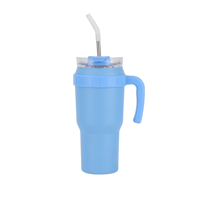 40oz Tumbler Mug with Straw Stainless Steel Vacuum Insulated Car Mugs Double Wall Thermal Iced Travel Cup