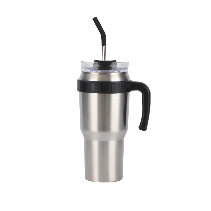 40oz Tumbler Mug with Straw Stainless Steel Vacuum Insulated Car Mugs Double Wall Thermal Iced Travel Cup