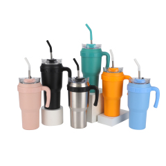40oz Tumbler Mug with Straw Stainless Steel Vacuum Insulated Car Mugs Double Wall Thermal Iced Travel Cup
