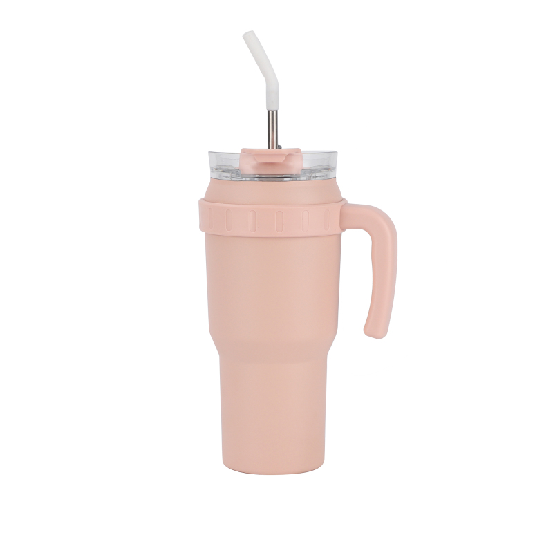 40oz Tumbler Mug with Straw Stainless Steel Vacuum Insulated Car Mugs Double Wall Thermal Iced Travel Cup