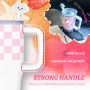40 oz Tumbler with Handle and Straw, D.I.Y Gift for Her, Stainless Steel Travel Mug, Iced Tea or Coffee, Insulated Tumbler with Stickers, Keeps Beverages Cold Up to 24 Hours
