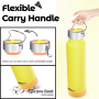 24 oz Insulated Slim Water Bottle with Flip Straw and Handle, Stainless Steel Water Bottles, Fits Car CupHolder, 100% Leak Proof, Keeps Drink Cold Up to 24 Hours, Sports/Gift (Power Yellow)