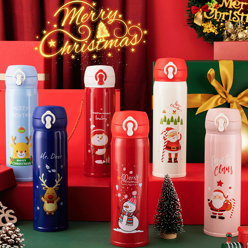 500ml Christmas Gift Custom Stainless Steel Water Bottle Double Wall Insulated Vaccum Water Cup Wholesale Drinkware Thermos Cup