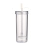 Factory Price BPA Free 500ml 16oz Capacity Solid Colour Acrylic Plastic Water Bottle Home Office Straw Mug Summer Coffee Cups