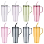 Hot 40 oz Plastic clear Color Tumbler Mug with Handle and Lid Reusable Juice Mug Travel Coffee Mug