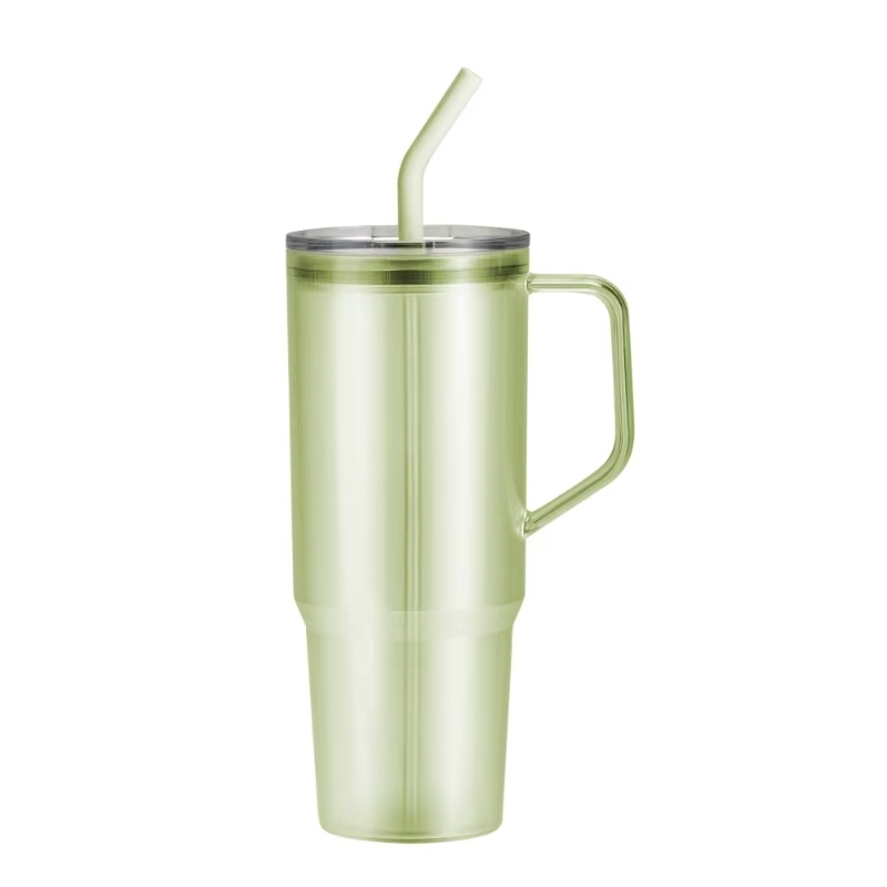 Hot 40 oz Plastic clear Color Tumbler Mug with Handle and Lid Reusable Juice Mug Travel Coffee Mug