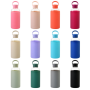 Yoga Glass Water Bottles BPA Free Non Slip Sleeve Leak Proof Lid Reusable 19 Oz and 32 Oz Sports Water Bottle