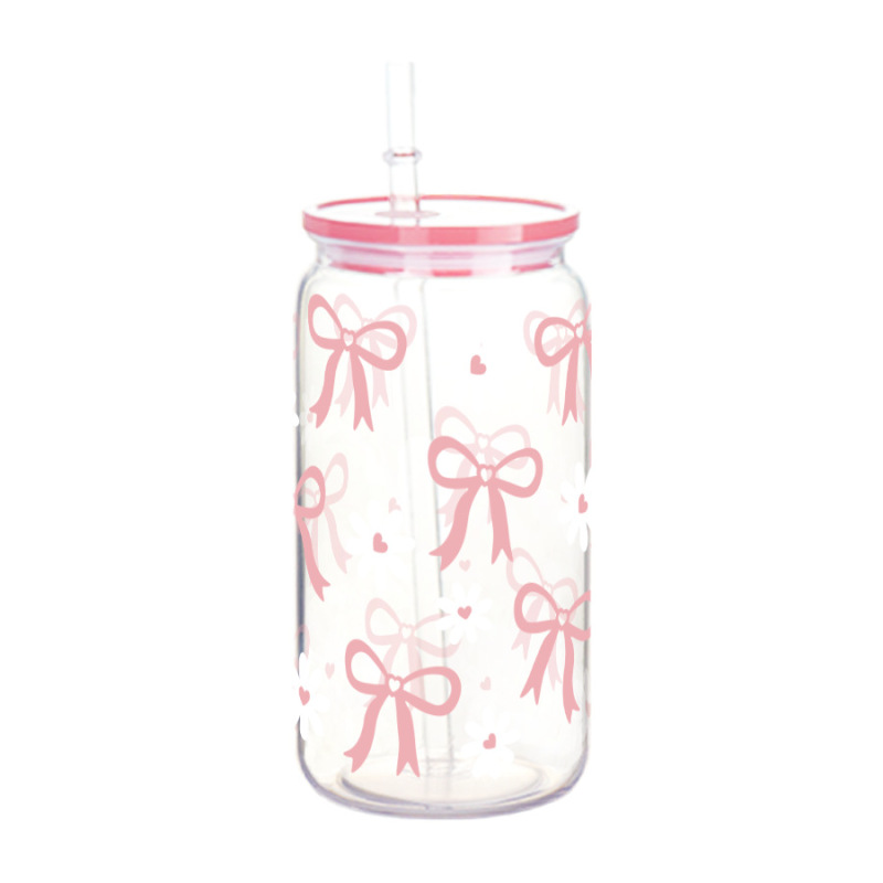 New Ins Custom 16oz Clear Juice Drinking Cup Bpa Free Reusable Plastic Tumbler Cup With Straw and Lid