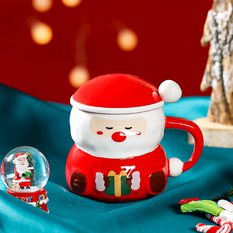 New Design 450ml Creative Santa Claus Christmas Ceramic Coffee Mug