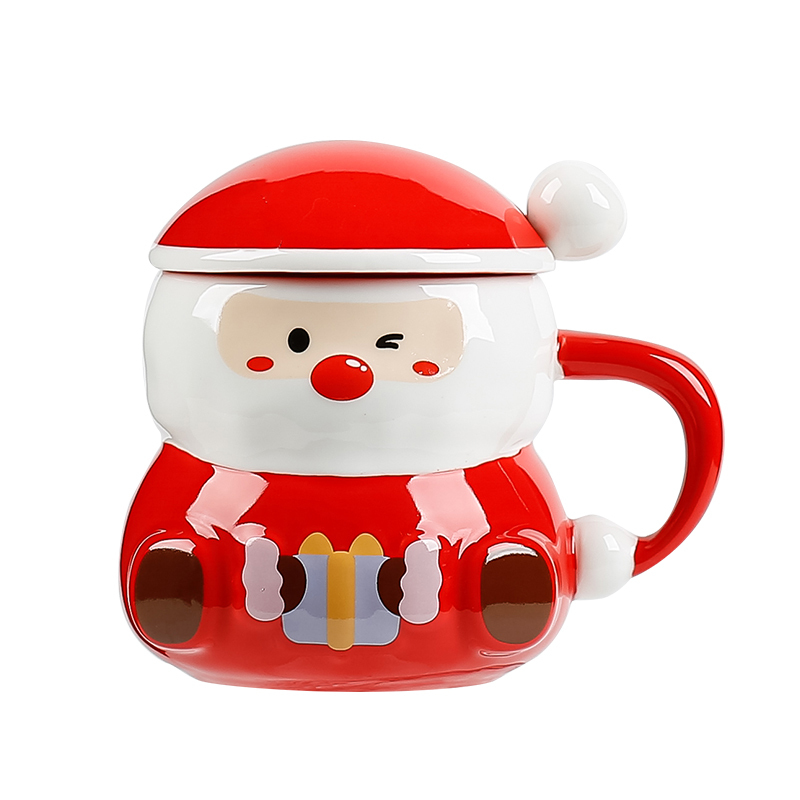 New Design 450ml Creative Santa Claus Christmas Ceramic Coffee Mug