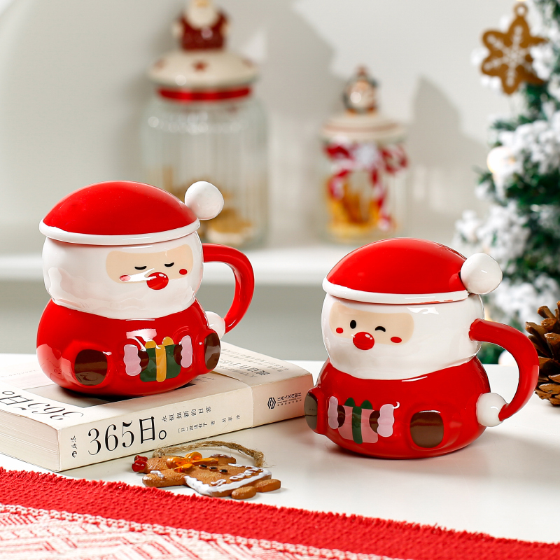 New Design 450ml Creative Santa Claus Christmas Ceramic Coffee Mug