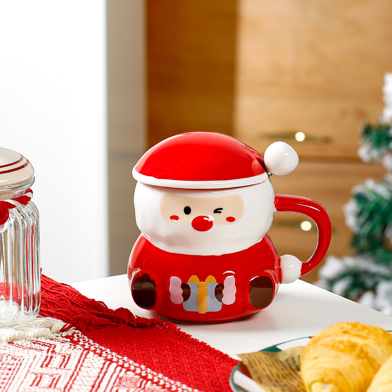 New Design 450ml Creative Santa Claus Christmas Ceramic Coffee Mug