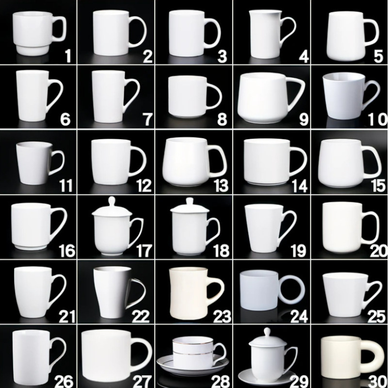 Custom Classic Blank Sublimation Ceramic Mug Personalized Tea Milk Cup Print Logo Gift Transfer Coffee Mug with Handle