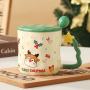 2025 Good Quality Practical Christmas Mug Ceramic New Mug with Lid and Spoon Santa Mug Christmas Gift