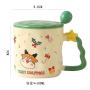 2025 Good Quality Practical Christmas Mug Ceramic New Mug with Lid and Spoon Santa Mug Christmas Gift