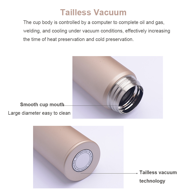 Portable Vacuum Bottle 480ml Lightweight 316 Stainless Steel  Material 24 Hours Single Hand ON Close