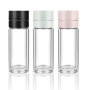 Wholesale Lid Double Wall Vacuum 280ml 380ml Glass Tea Bottle with Stainless Steel Tea Infuser