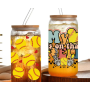 Custom Design Glass Water Cup with Bamboo Lid Coffee Cup Straw Juice Drinking Cup Beer Mug for Promotion Gift