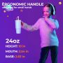 24 oz Leak-Proof Insulated Stainless Steel Water Tumbler Kids Modern Ceramic Cup Removable Silicone Straw Screw-On Lid Cups