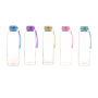 High Quality 600ml Reusable Borosilicate Glass Water Bottle Travel Friendly with Macron Shaped Lid