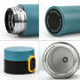 Custom Print 400ml Matte Black Slim Outdoor Sport Thermos Life Vacuum Portable Flask With Bouncing Lid