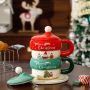 Cute Cartoon Santa Claus Pattern Ceramic Cup Cross-Border Christmas Holiday Souvenir Mug Christmas Gift