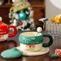 Cute Cartoon Santa Claus Pattern Ceramic Cup Cross-Border Christmas Holiday Souvenir Mug Christmas Gift