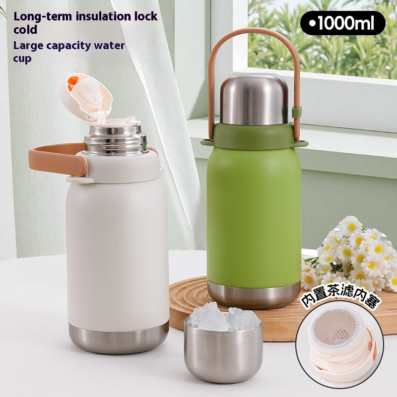 Modern Design New 316 Stainless Steel Vacuum Thermos Cup High Color Value Portable Kettle Tea Water Separation Boiling Water