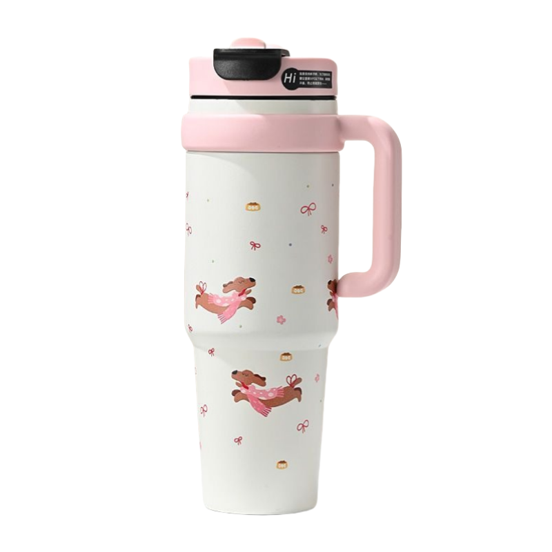 New Large-capacity Super-sized Insulated Cup with a Long Straw for Women
