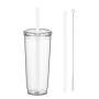 Wholesale Custom Logo Multi Color 590ml Single Wall Plastic Tumbler with Straw and Lid