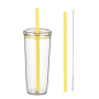 Wholesale Custom Logo Multi Color 590ml Single Wall Plastic Tumbler with Straw and Lid