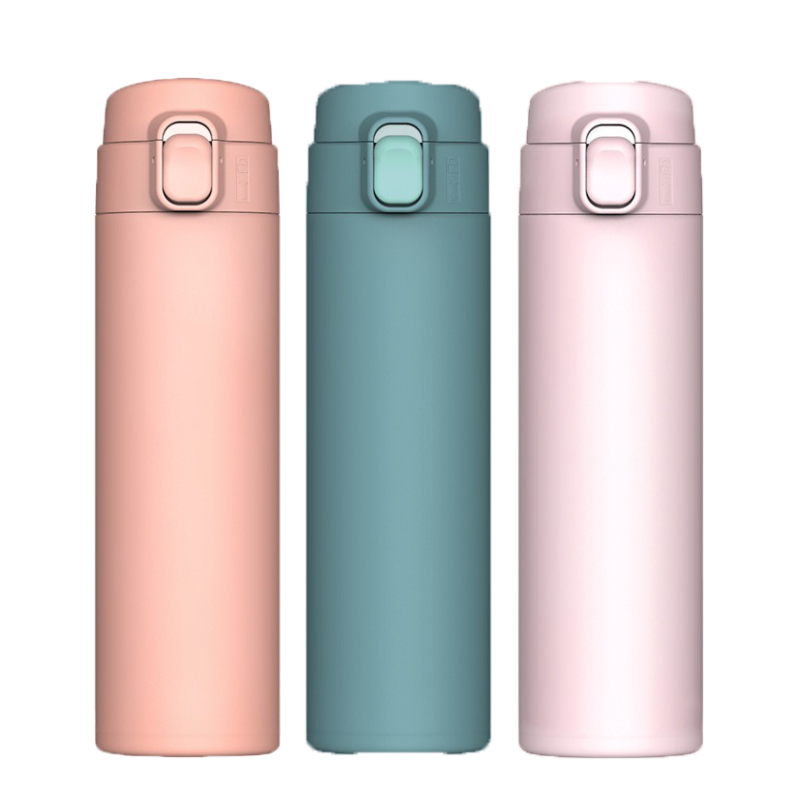 Custom logo Double Wall Vacuum Insulated Water Thermos with Silicon Straw BPA Free Food Grade