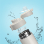 Custom logo Double Wall Vacuum Insulated Water Thermos with Silicon Straw BPA Free Food Grade