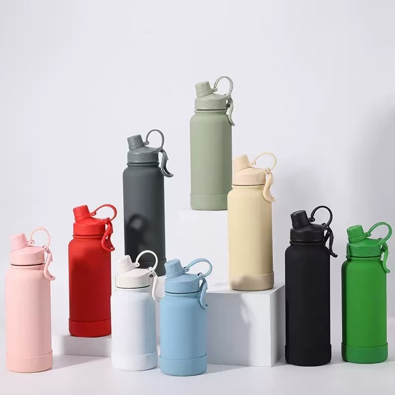 High Quality Vacuum Flask Portable Leak-proof Straw Cap Double Wall Stainless Steel Water Bottle Sport Water Bottle
