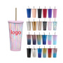 2025 Custom logo Contemporary Portable Stainless Steel Insulated 500ml Travel Car Mugs with Straw
