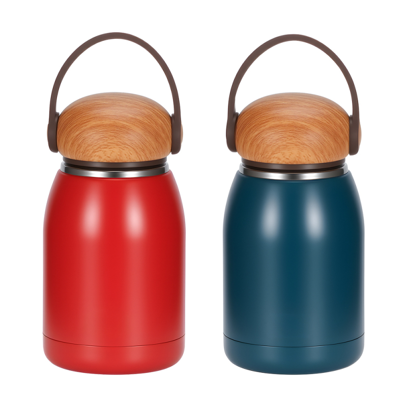 330ml Custom Stainless Steel Tumbler 12H Hot/Cold Insulated Metal Mug with Handle Lid Handgrip Pattern Water Bottle Wholesale