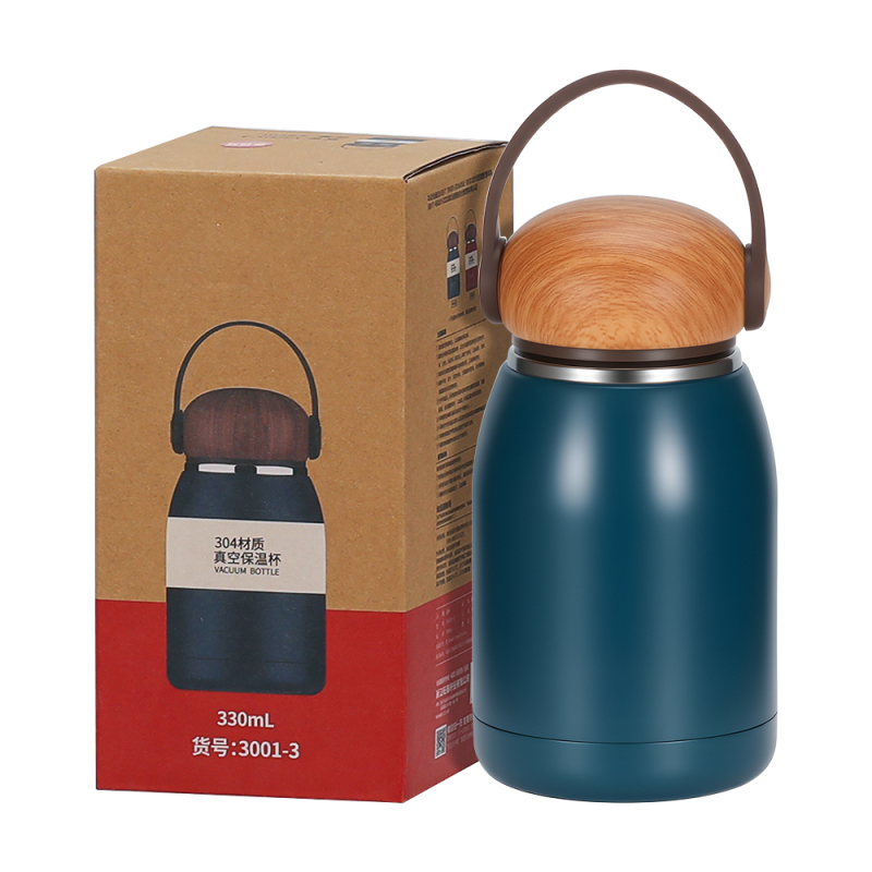 330ml Custom Stainless Steel Tumbler 12H Hot/Cold Insulated Metal Mug with Handle Lid Handgrip Pattern Water Bottle Wholesale