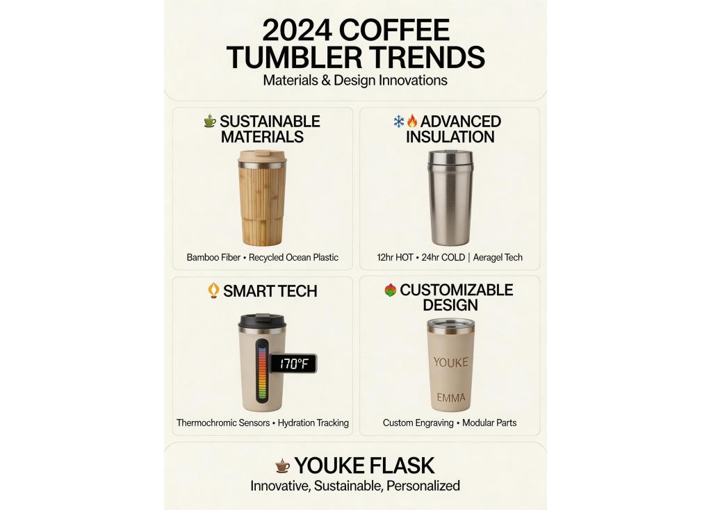 Are there any emerging trends in materials or designs for coffee tumblers and mugs?