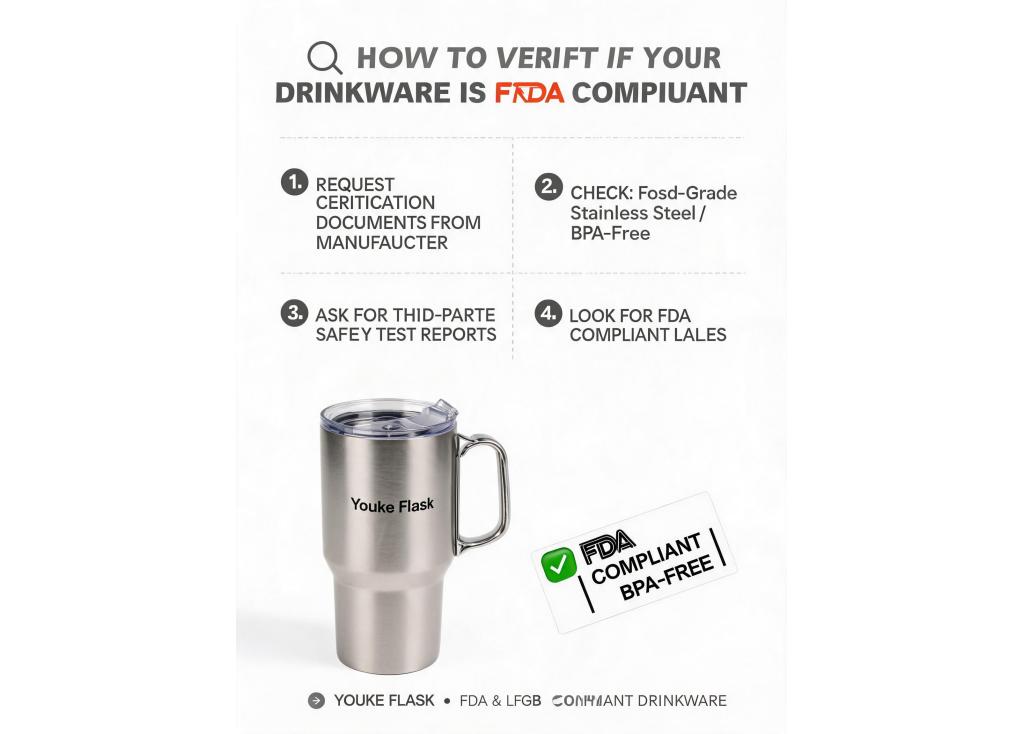 How can I verify if a drinkware manufacturer's products are truly FDA compliant?
