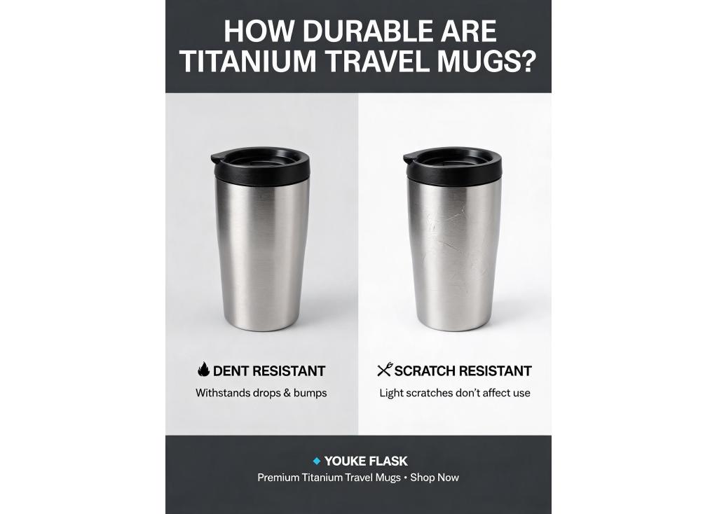 How durable are titanium travel mugs against dents and scratches in everyday use?