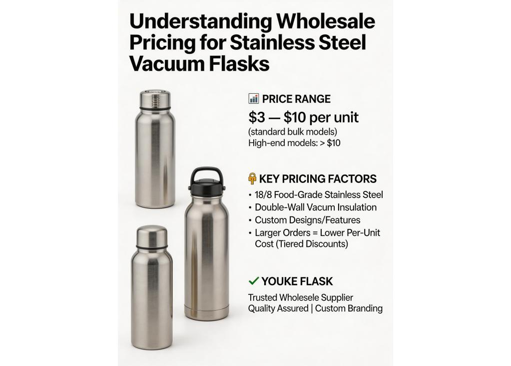 What is the average price range for wholesale stainless steel vacuum flasks in bulk quantities?