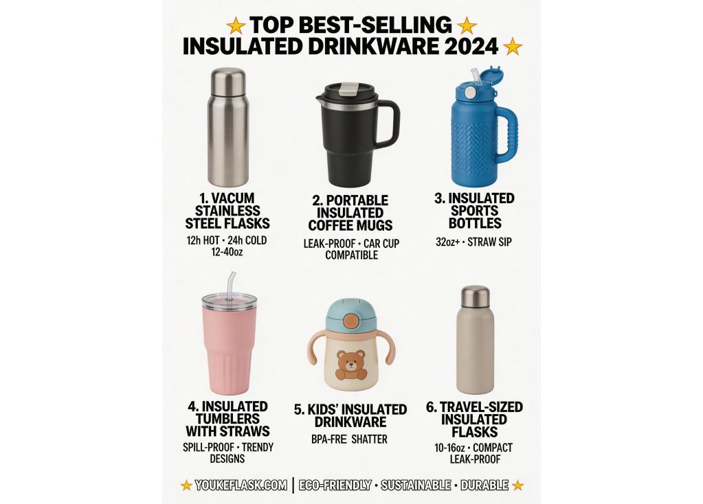 What are the current best-selling types of insulated drinkware in the international market?