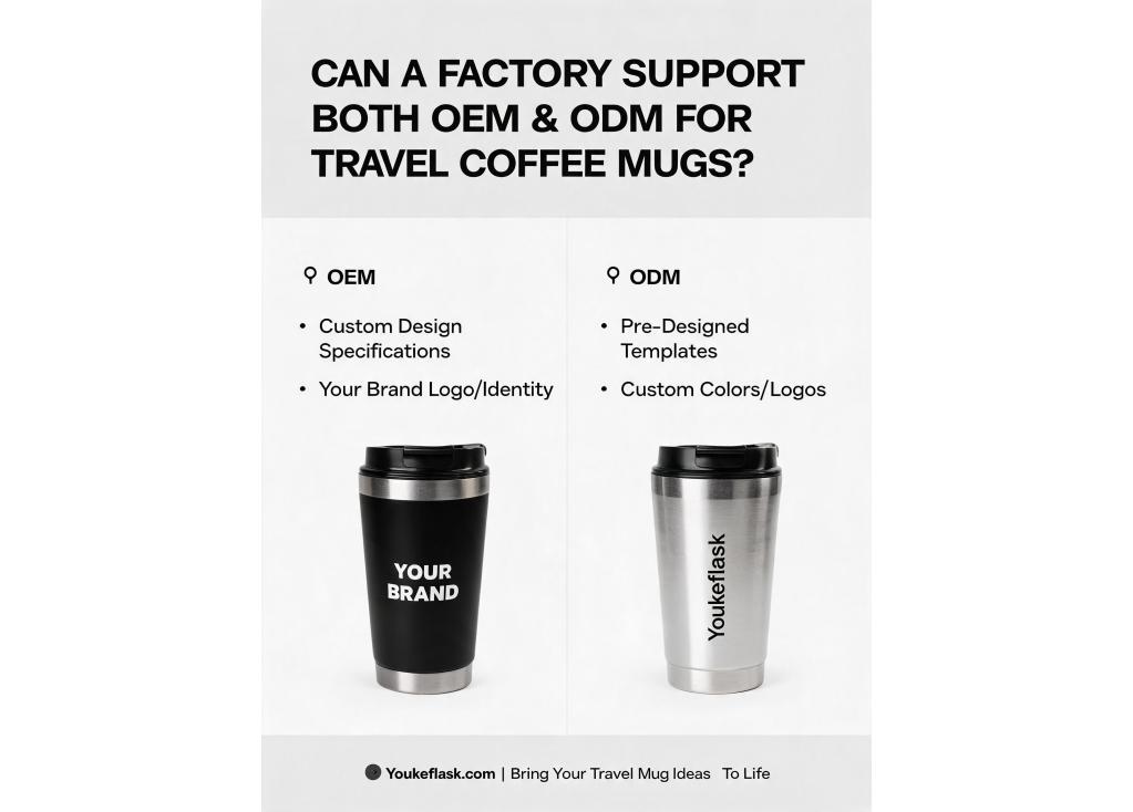 Can a factory support both OEM and ODM services for developing a new line of travel coffee mugs?